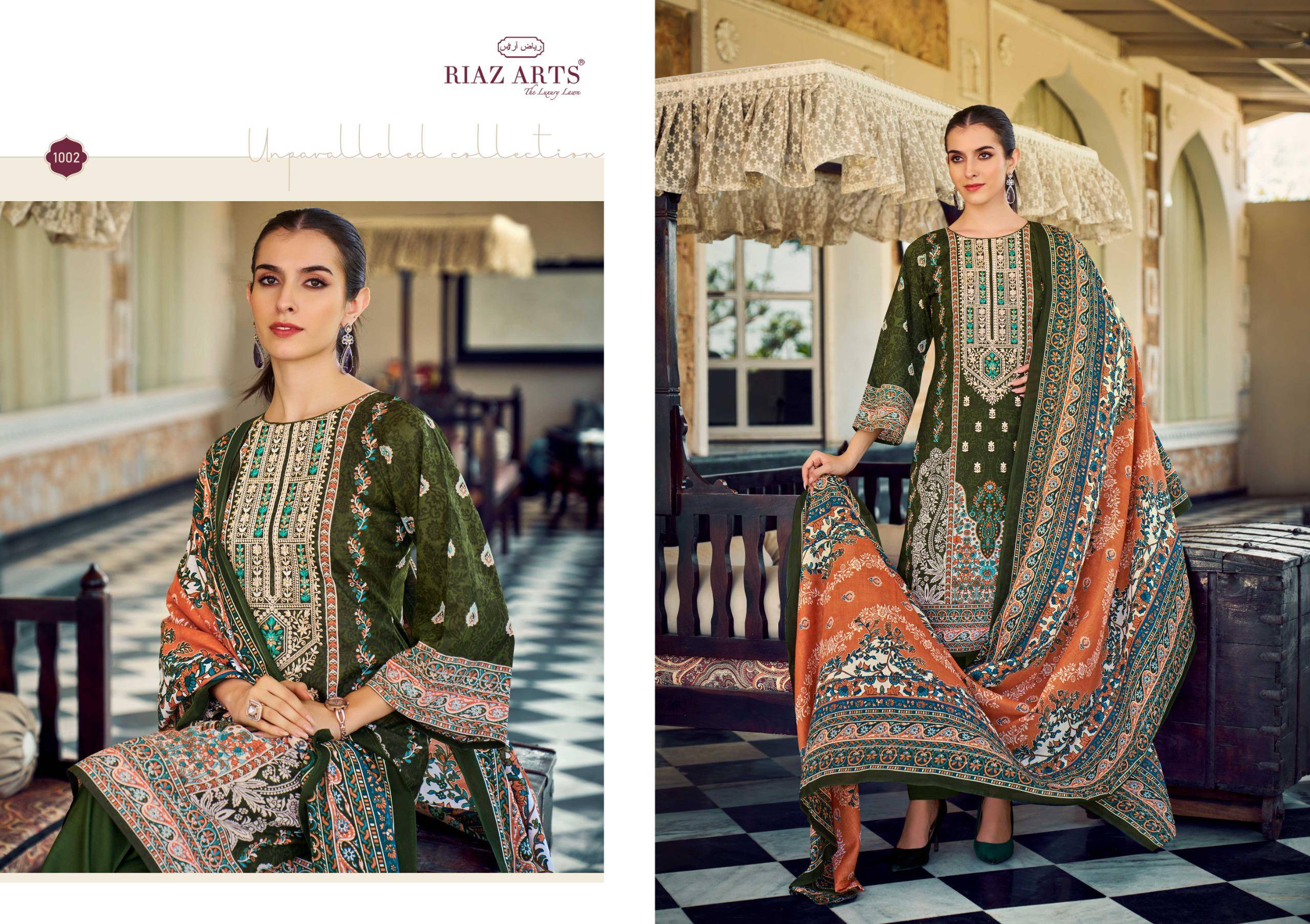  MUSAFIR vol-31 BY RIAZ ARTS PRINTS 1001 TO 1008 SERIES Pakistani Stylish Embroidered cotton camric Dresses At Wholesale Price